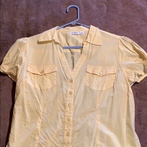 Short sleeve button up top